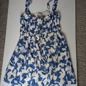NWT Abercrombie blue avd white babydoll dress women's XS